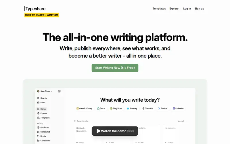 Screenshot of Typeshare