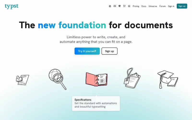 Screenshot of Typst