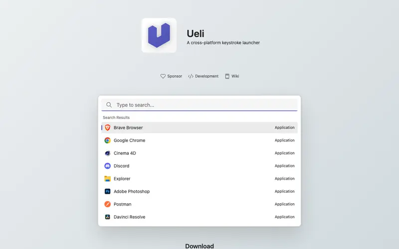Screenshot of Ueli