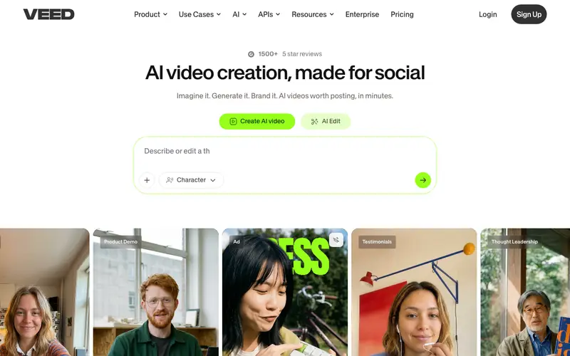 Screenshot of Veed.io