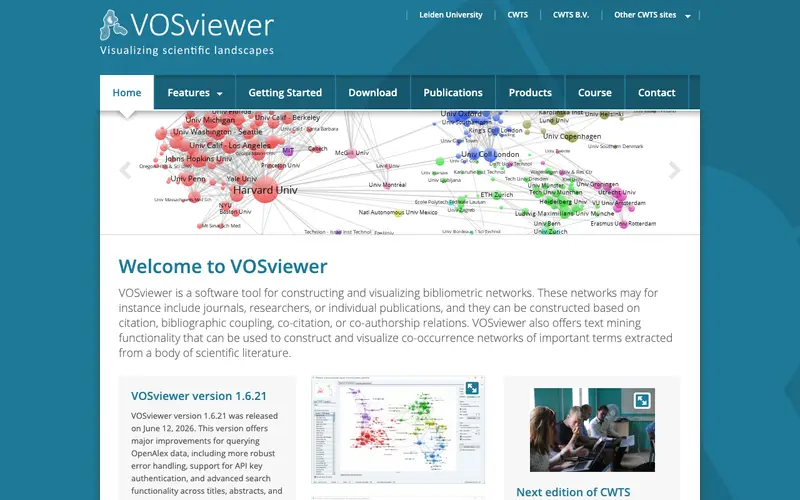 Screenshot of VOSviewer