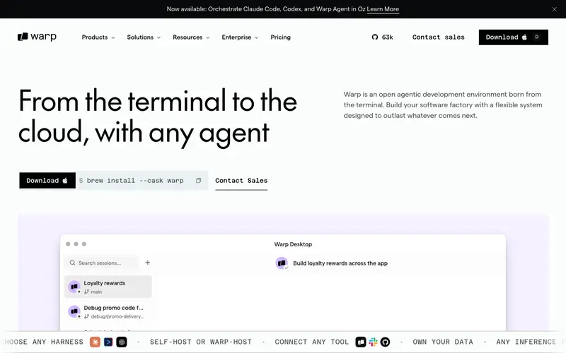 Screenshot of Warp