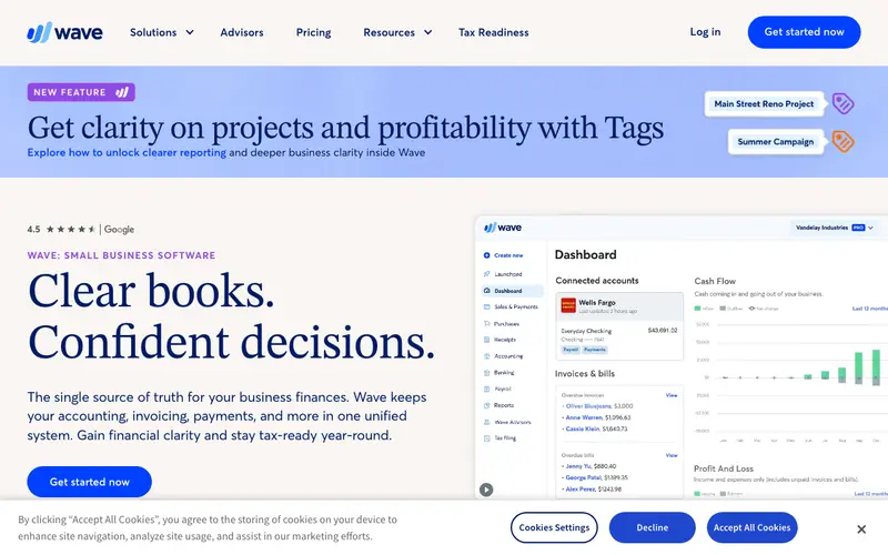 Screenshot of Wave Accounting