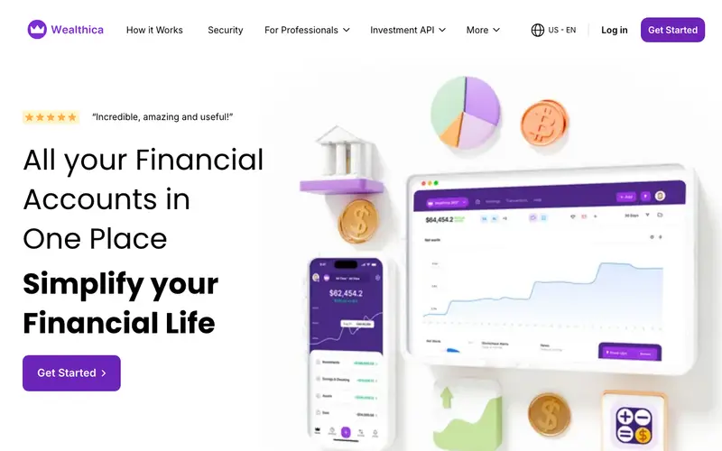 Screenshot of Wealthica