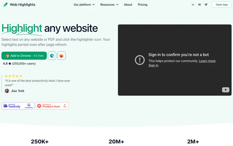 Screenshot of Web Highlights