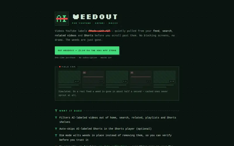 Screenshot of Weedout