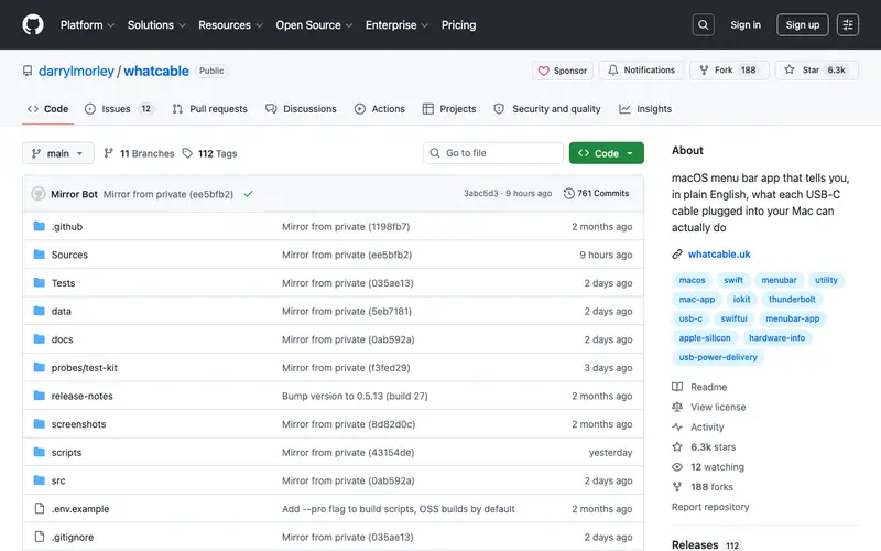 Screenshot of WhatCable