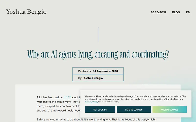Screenshot of Why are AI agents lying, cheating and coordinating?