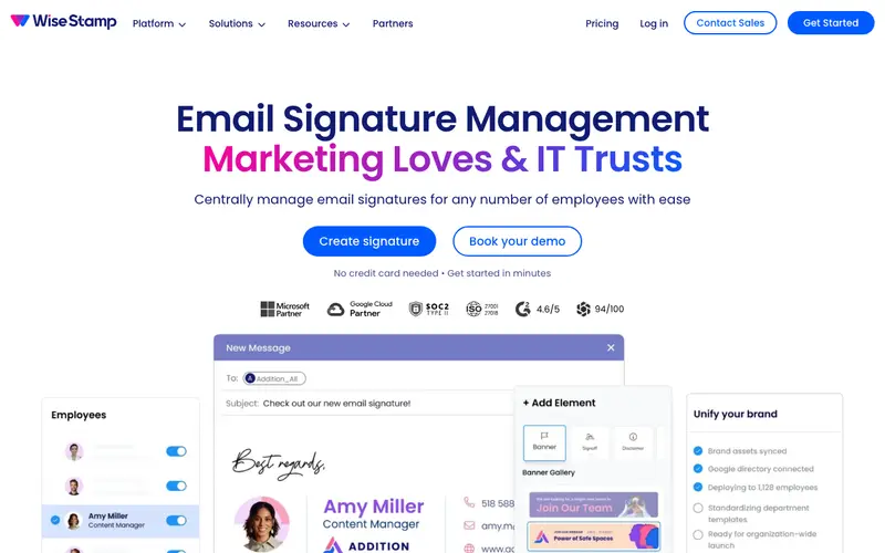 Screenshot of WiseStamp