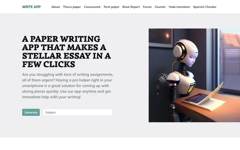 Screenshot of Write! App