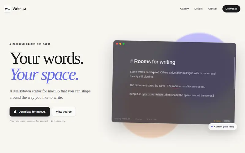 Screenshot of Write.md
