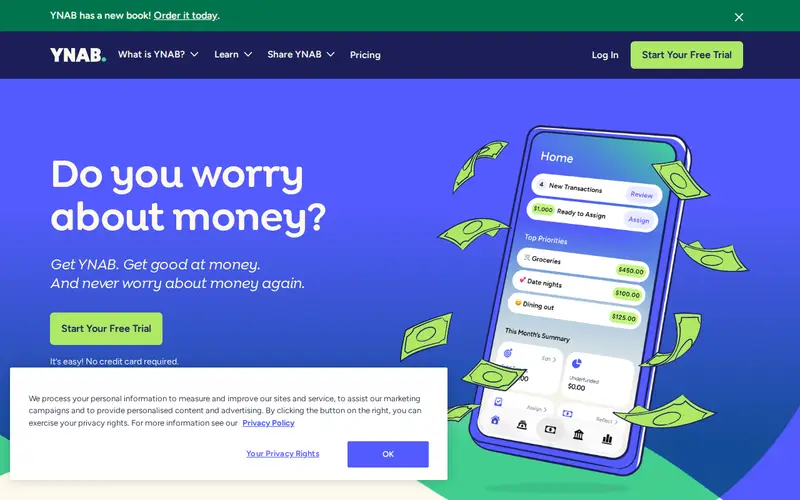 Screenshot of YNAB (You Need A Budget)
