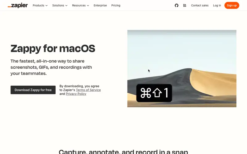 Screenshot of Zappy by Zapier