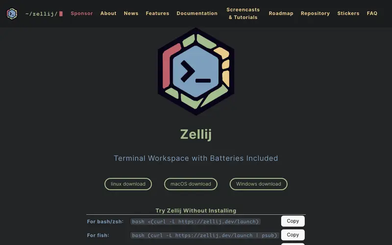 Screenshot of Zellij