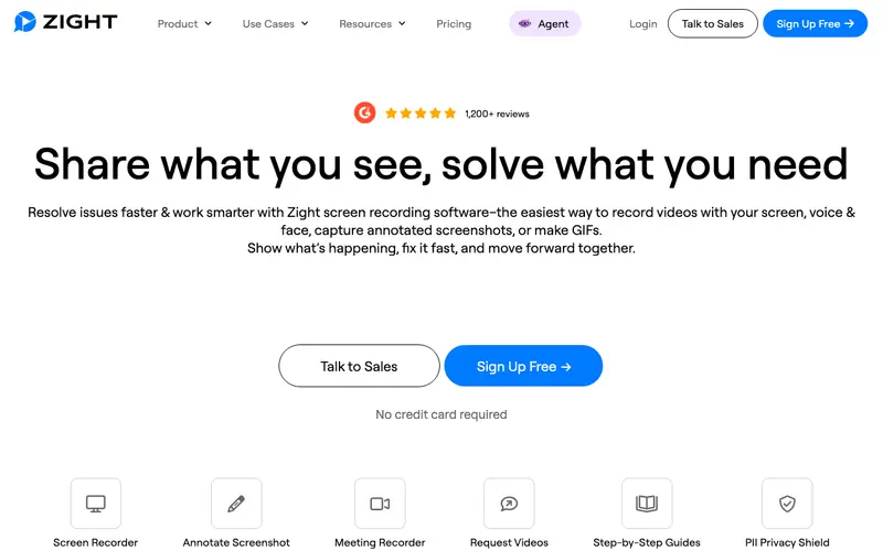Screenshot of Zight